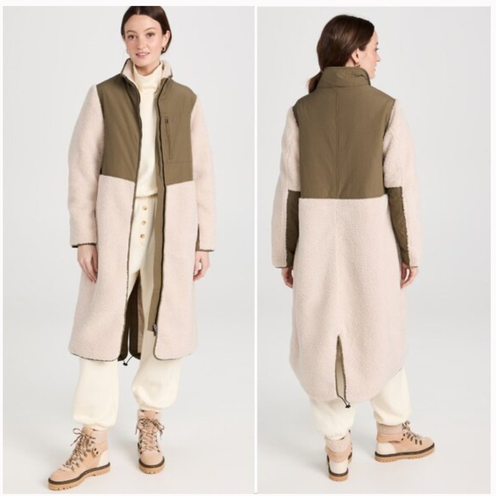 Sweaty Betty Olive and Cream Teddy Jacket